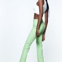 ZARA NWT  lime green MINI FLARE TROUSERS. Size Medium Photo 3