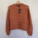 BLANK NYC NWT  Horizontal Cable Crewneck Sweater in Cry Me a River/Rust Size Large Photo 2