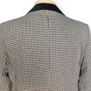 Houndstooth Vintage Dumas Jacket Black White  Velvet Collar Blazer Boxy Oversized Photo 2