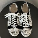 Jack Rogers  Teagan Sneakers Black and White Tweed, Size 8.5 Photo 3