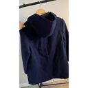 Woman Within  Wool Hooded Toggle Long Coat Size 16W Navy Blue Photo 2