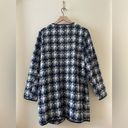 Old Navy  Wool Peyton Open Front Textured Plaid Coat Jacket Blue Combo Size L Photo 2