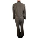 Akris Punto  Wool Suit with Leather Trim Herringbone Size 10 Blazer Pants Photo 1