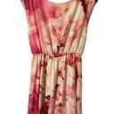 Alice + Olivia  Silk Mini Dress Sleeveless Cream Pink Floral Print Size Medium Photo 0