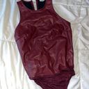 Nordstrom Maroon Leather Bodysuit Photo 0