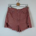 American Eagle AEO | Mauve Pink Distressed Highest Rise Mom Shorts Size 12 Photo 0