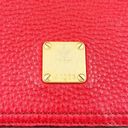 MCM  Square Leather Crossbody Bag Gold Chain Flap Closure Red Gold Photo 6