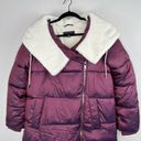 Bernardo  Asymmetrical Sherpa Lined Hooded Puffer Jacket Pomegranate Small NWOT Photo 3