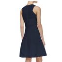 Rebecca Taylor  DRESS NAVY FIT & FLARE LAZER CUTOUT LINED SZ 4 EUC CLEAN CRISP Photo 6