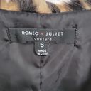 Romeo + Juliet Couture  Tan Black Animal Print Faux Fur Women's Vest Size Small Photo 3