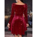 Ruby Red Velvet Surplice Skater Dress Photo 1