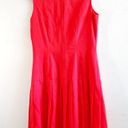 Oleg Cassini Vintage  Dress Bright Coral Sleeveless Drop Waist Pleated Sz 10 EUC Photo 6