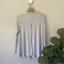 Free People  We the Free Cowl Neck Tunic Top Ribbed Gray Stretch Cut Out Back EUC Photo 1