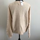 American Eagle  Women's Cable Knit Cardigan Sweater Beige Medium Cozy & Warm NWT Photo 7