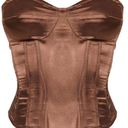 Pretty Little Thing Brown Satin Corset Photo 1