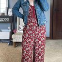 American Eagle Red Floral Jumpsuit Photo 2