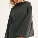 We The Free Grey Bell Sleeve Cowl Neck Top Photo 0