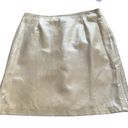 Cache  leather skirt 100% metallic ivory, cream leather skirt, size 8 NWT Photo 1