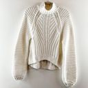 Free People  Sweetheart 100% Cotton Long Sleeve Mock Neck Knit Sweater White XS Photo 2