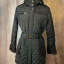 Nicole Miller  Studio Black Hooded Puffer Fur Lined Winter Coat- Size Medium Photo 0