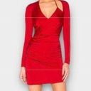 Michelle Mason  REVOLVE Red Long Sleeve Mini Bodycon Dress Size L Photo 1