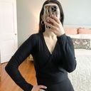 Beyond Yoga Black Surplice Wrap Long Sleeve Top Photo 1