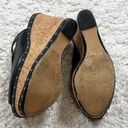 Jessica Simpson  Kayla Platform Wedge Sandals Open Toe Black Leather 9.5 Slip On Photo 7