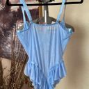 Dolls Kill Sugar Thrillz x  Blue Lace Butterfly lingerie Print Bodysuit size L Photo 8