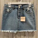 superdown NWT  Denim Mini Skirt Raw Hem Distressed Photo 0