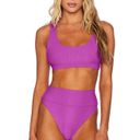 Beach Riot NEW  Highway High Waisted Bikini Bottoms Glowing Purple Size Small Photo 6