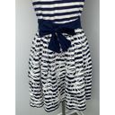 Lilly Pulitzer  Womens Roswell Dress Size 2 Navy Cording White Stripes Crystals Photo 2