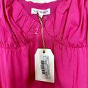 Free The Roses  NWT Flamingo Fuchsia Pink Poplin Tiered Ruffle Maxi Dress Small Photo 5