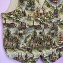 Karen Scott  Vintage Tapestry Vest Sleeveless Button Front Size Large Photo 3