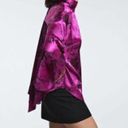 ZARA NWT  FUCHSIA JACOUARD SATIN PRINTED JAPANESE BLOUSE Sz SMALL Photo 3