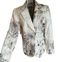 Alberto Makali Vintage  Cheetah Animal Print Lined Linen Blazer Jacket Tan Size 8 Photo 1