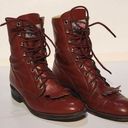 Justin Boots Justin USA Leather lace and hook Roper western Cowgirl Boots Size 6B Photo 0