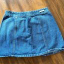 Brandy Melville Women's Size 28 Armelle Blue Button Up Denim Jean A-Line Mini Skirt Photo 3