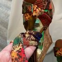 Falchi By Falchi Wedge Cut Out Cork Heels Rainbow Animal Print size 7.5 Photo 12