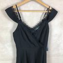 Lulus Black Chiffon Mini Dress Off The Shoulder Surplice Cocktail Dress NWT XS Photo 6