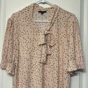 Adrianna Papell  Tie Neck Short Smocked Sleeve Printed Knit Moss Crepe Size XL Photo 1