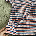 Old Navy  Women’s Red, White, and Blue Horizontal Striped Short Sleeve T Shirt Photo 6