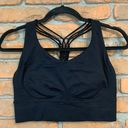 Pro-Fit  Seamless Sports Bra Medium Impact Strappy Racerback Pullover Black Large Photo 0