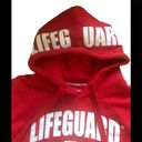 Lifeguard Licensed Cropped  LS Graphic Logo Red Hoodie Sweatshirt S SEXY Cover Up Photo 1