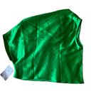 Michelle Mason  emerald green asymmetrical off-shoulder drapey silk blouse Photo 4
