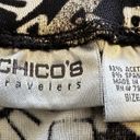 Chico's  Travelers Midi Skirt Tribal Printed Elastic Waist Pull On Black 2 L Photo 2