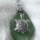 Dillard's Beach Glass Turtle On 18”  Stamped Chain New No Flaws Photo 0