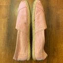 Toms  women’s 6.5 pink white stripe slip ons flat canvas Photo 4