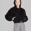 Wild Fable  black furry cropped jacket size XS Photo 0