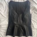 BCBGMAXAZRIA Black Leather Top Photo 2