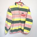 Patagonia  Candy Stripes Synchilla T Snap Fleece Striped Pocket Pullover! Photo 0